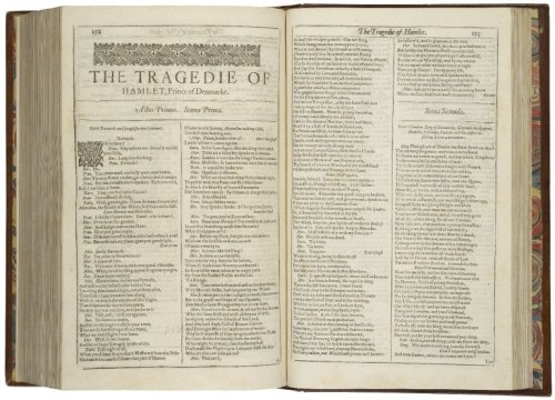Hamlet. First Folio. Courtesy Folger Shakespeare Library.